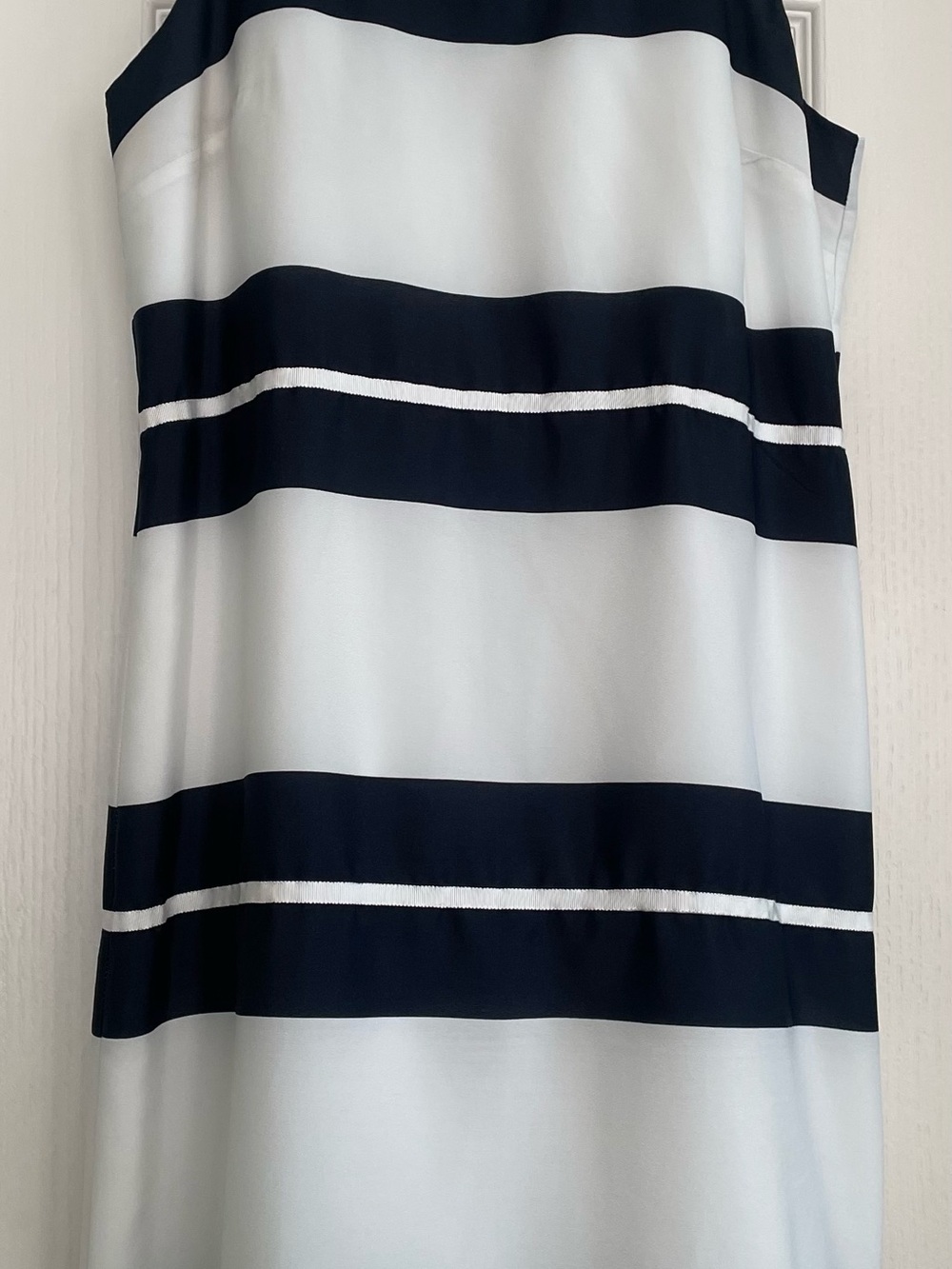 Ann Taylor Black and White Dress with Contrast Zip Detail
